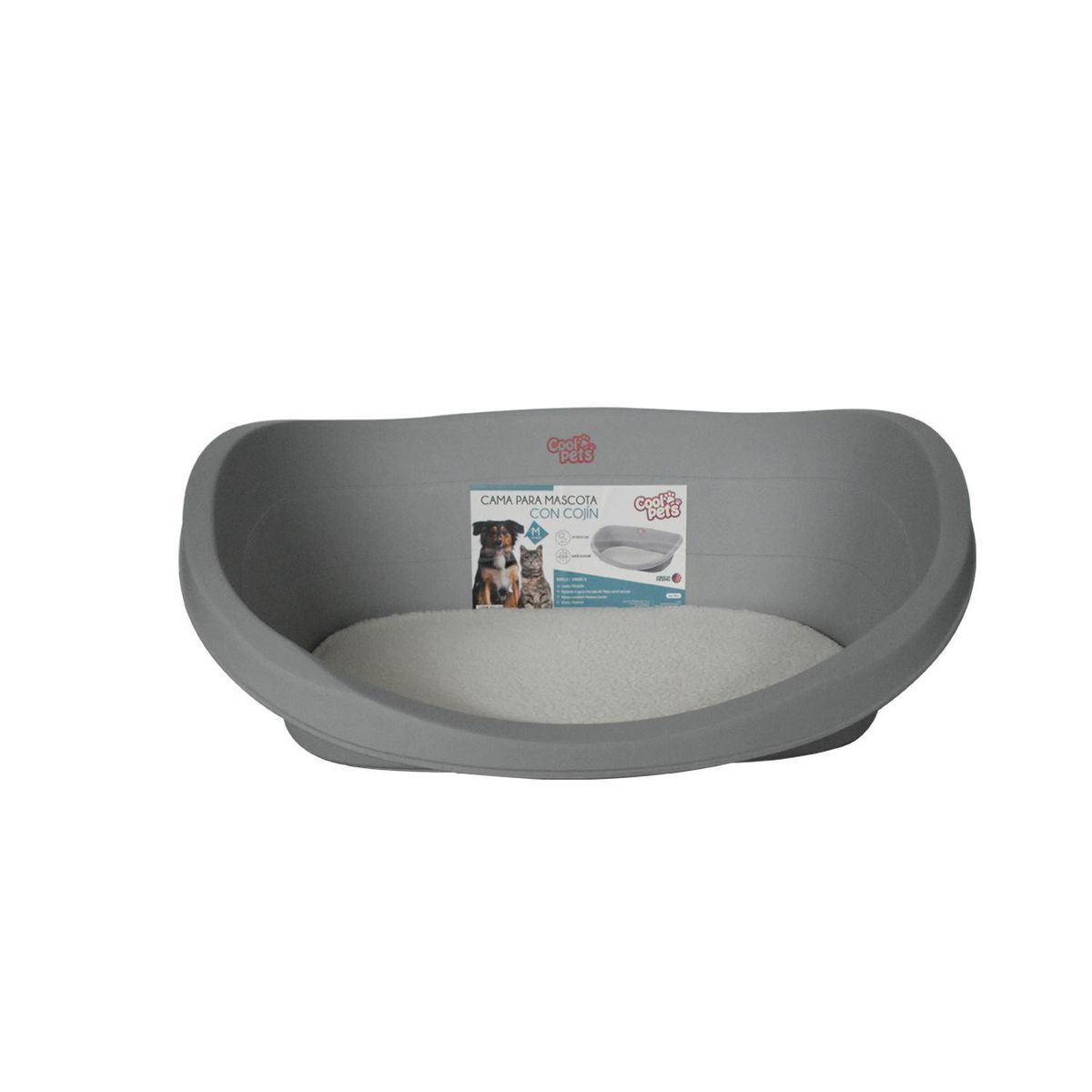 GENERICO - Cama para Perro 24.5x54.5x80 cm Gris/Beige