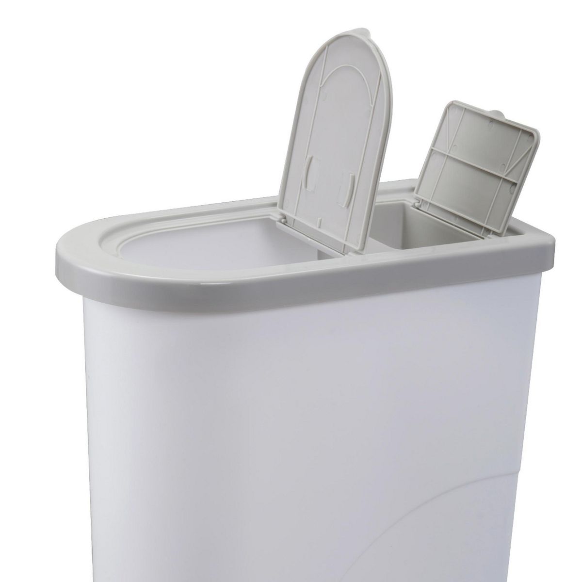 GENERICO - Contenedor de Alimento para Mascota con Pala y Ruedas 43x23x48,5 cm Gris/Blanco