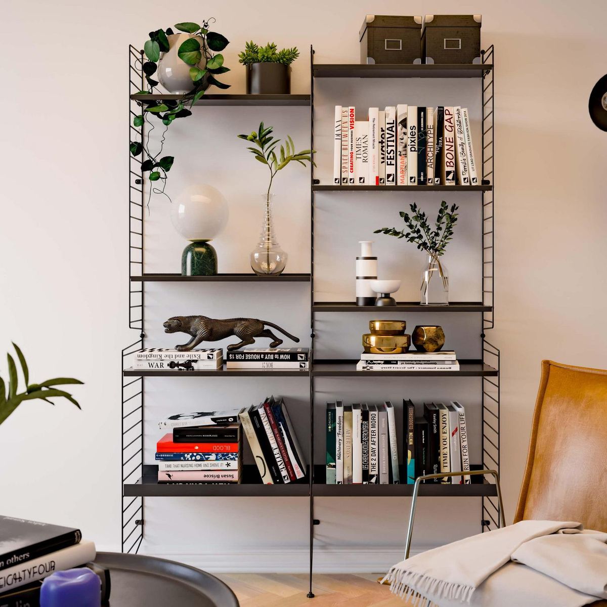 DUCASSE - Estante Vintage Acero 6 Nivel(es) 66x14x107.5 cm Negro