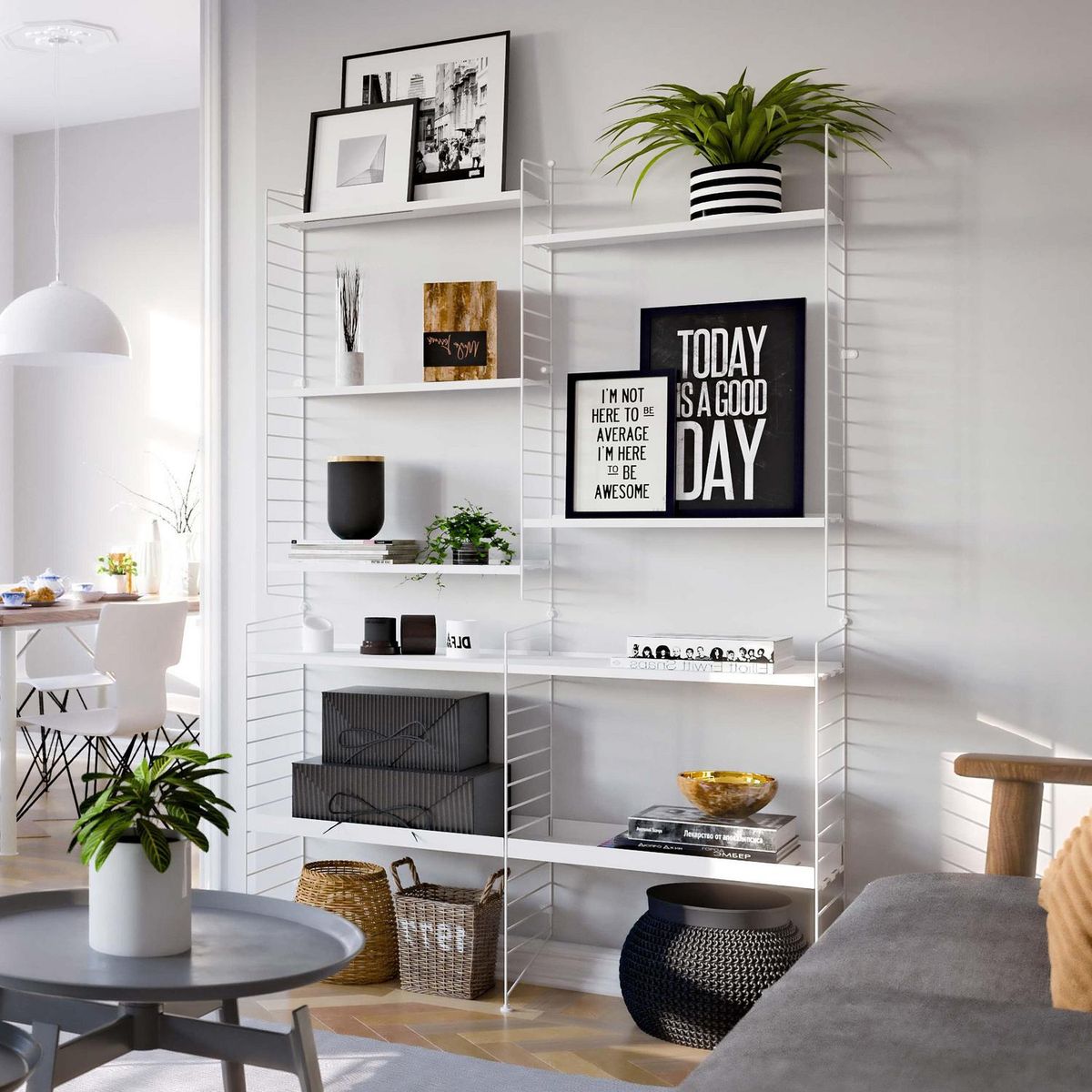 DUCASSE - Estante Vintage Acero 6 Nivel(es) 121x200x30 cm Blanco