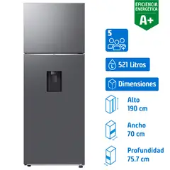SAMSUNG - Refrigerador Top Freezer No Frost 521 Litros Refined Inox RT53DG6220S9ZS