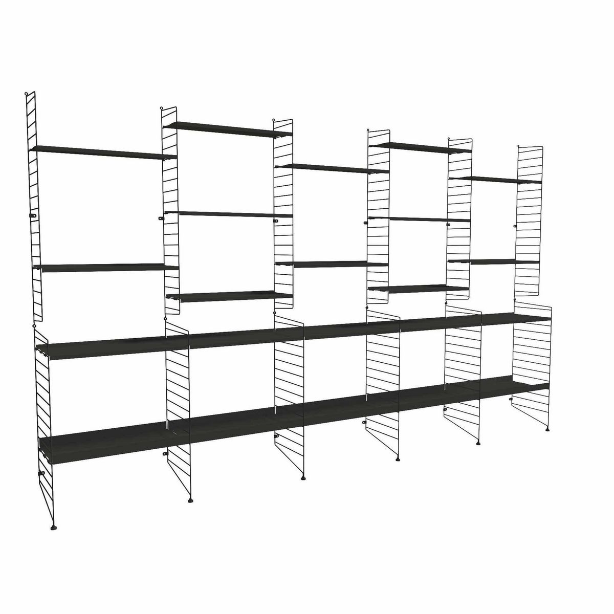 DUCASSE - Estante Vintage Acero 7 Nivel(es) 66x27x107.5 cm Negro