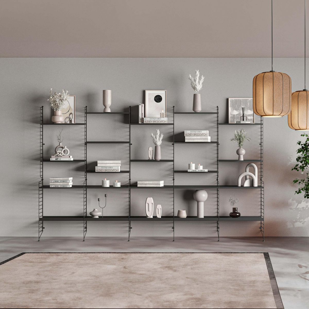 DUCASSE - Estante Vintage Acero 7 Nivel(es) 66x27x107.5 cm Negro