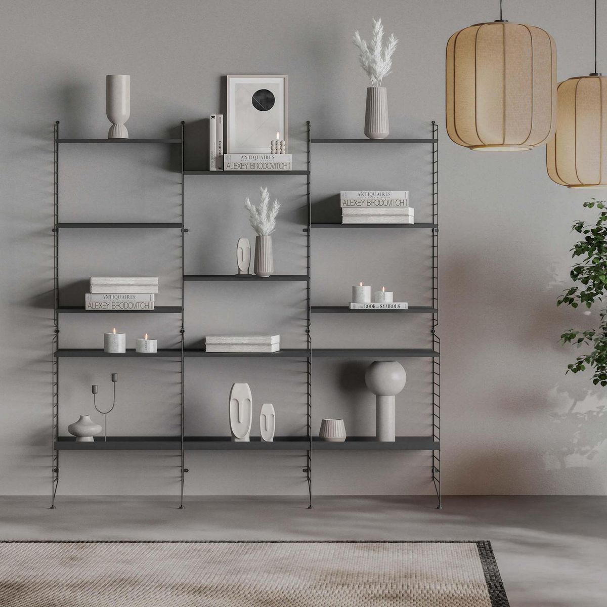 DUCASSE - Estante Vintage Acero 6 Nivel(es) 66x14x107.5 cm Negro