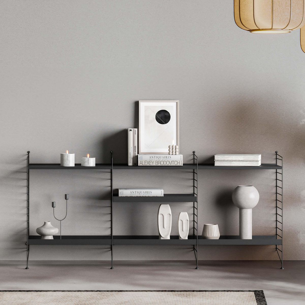 DUCASSE - Arrimo Modular Metálico Vintage Negro 66x107.5x14 cm