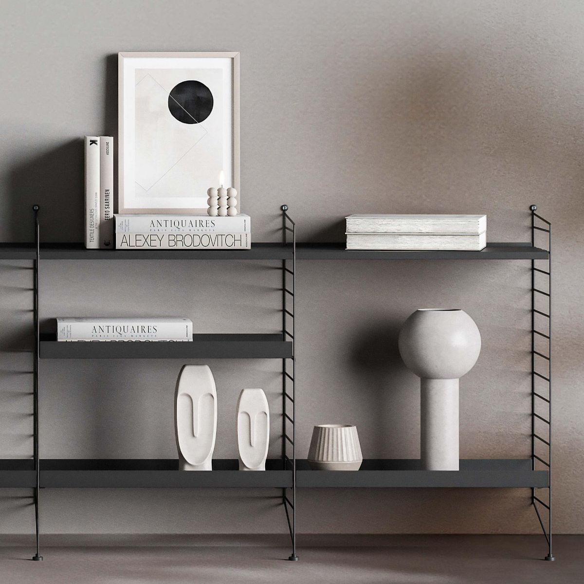 DUCASSE - Arrimo Modular Metálico Vintage Negro 66x107.5x14 cm