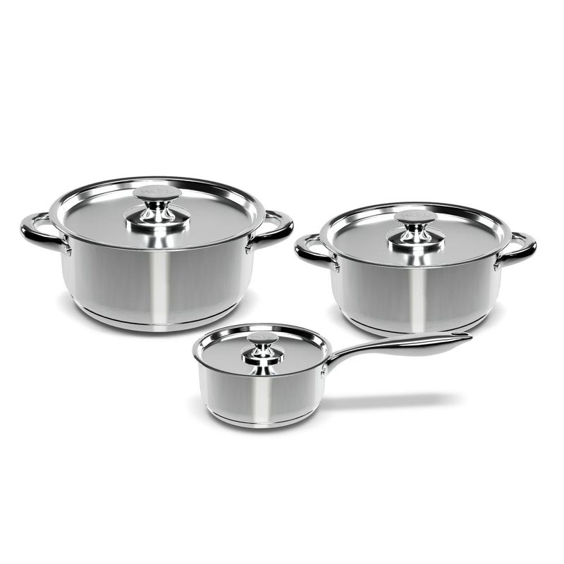 WENS - Batería de Cocina 6 Piezas Acero inoxidable 410-6SS Plateado