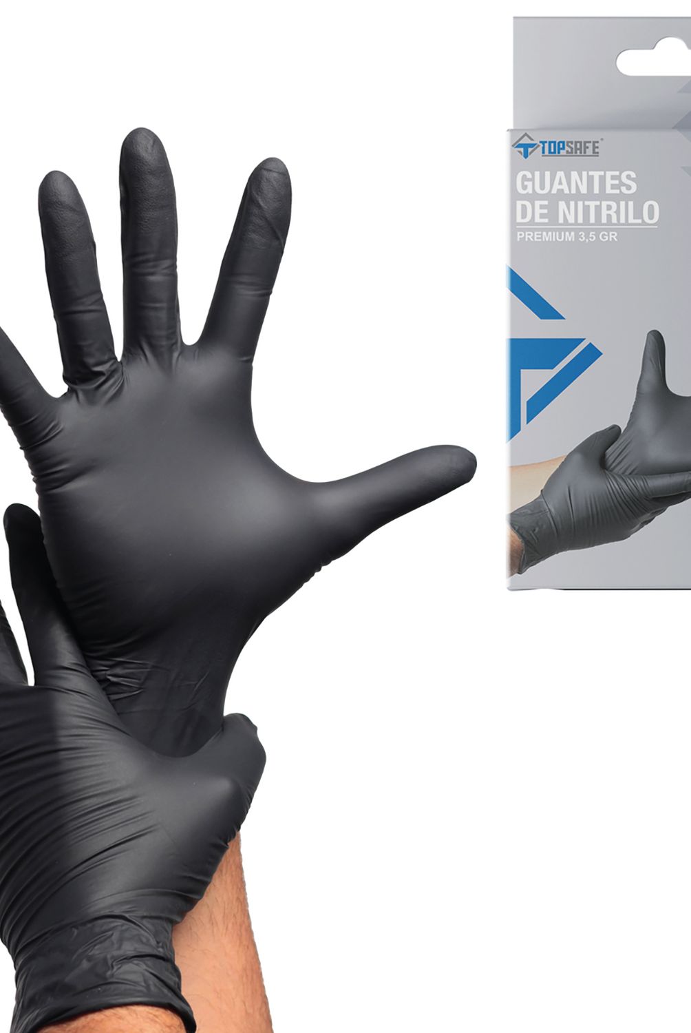 TOPSAFE - Caja de Guantes 10 Unidades de Nitrilo  Negro