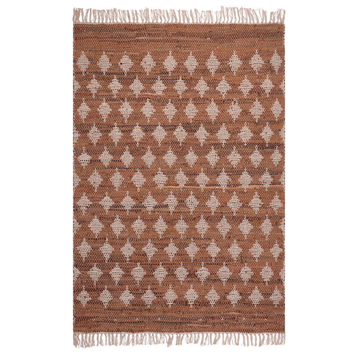 DIB - Alfombra Natural Leather Geo 60x90 cm Cuero Café