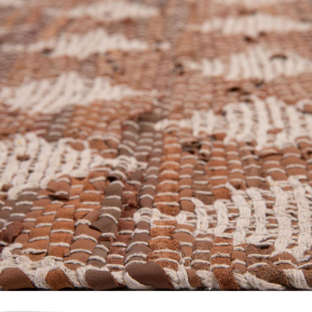 DIB - Alfombra Natural Leather Geo 60x90 cm Cuero Café
