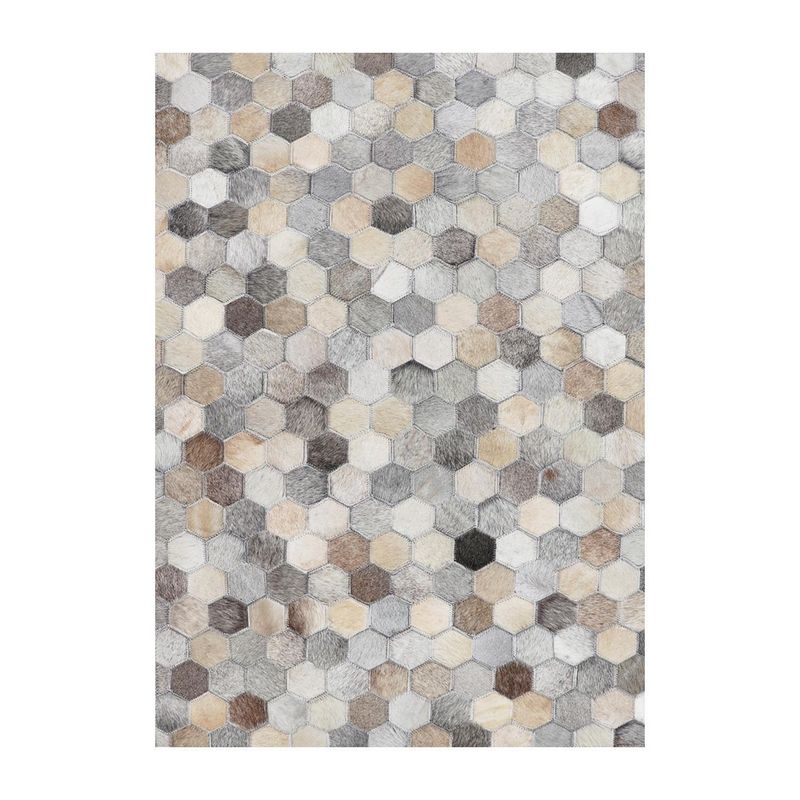 DIB - Alfombra Leather Patch Design 140x200 cm Gris