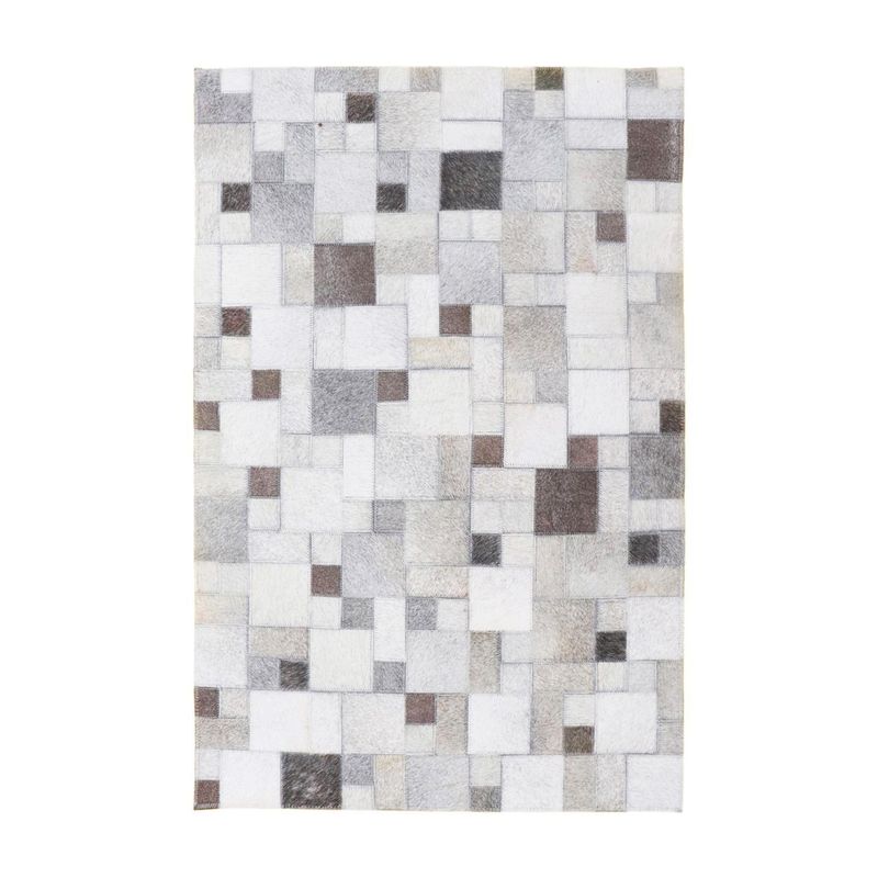 DIB - Alfombra Leather Patch Design 160x230 cm Gris