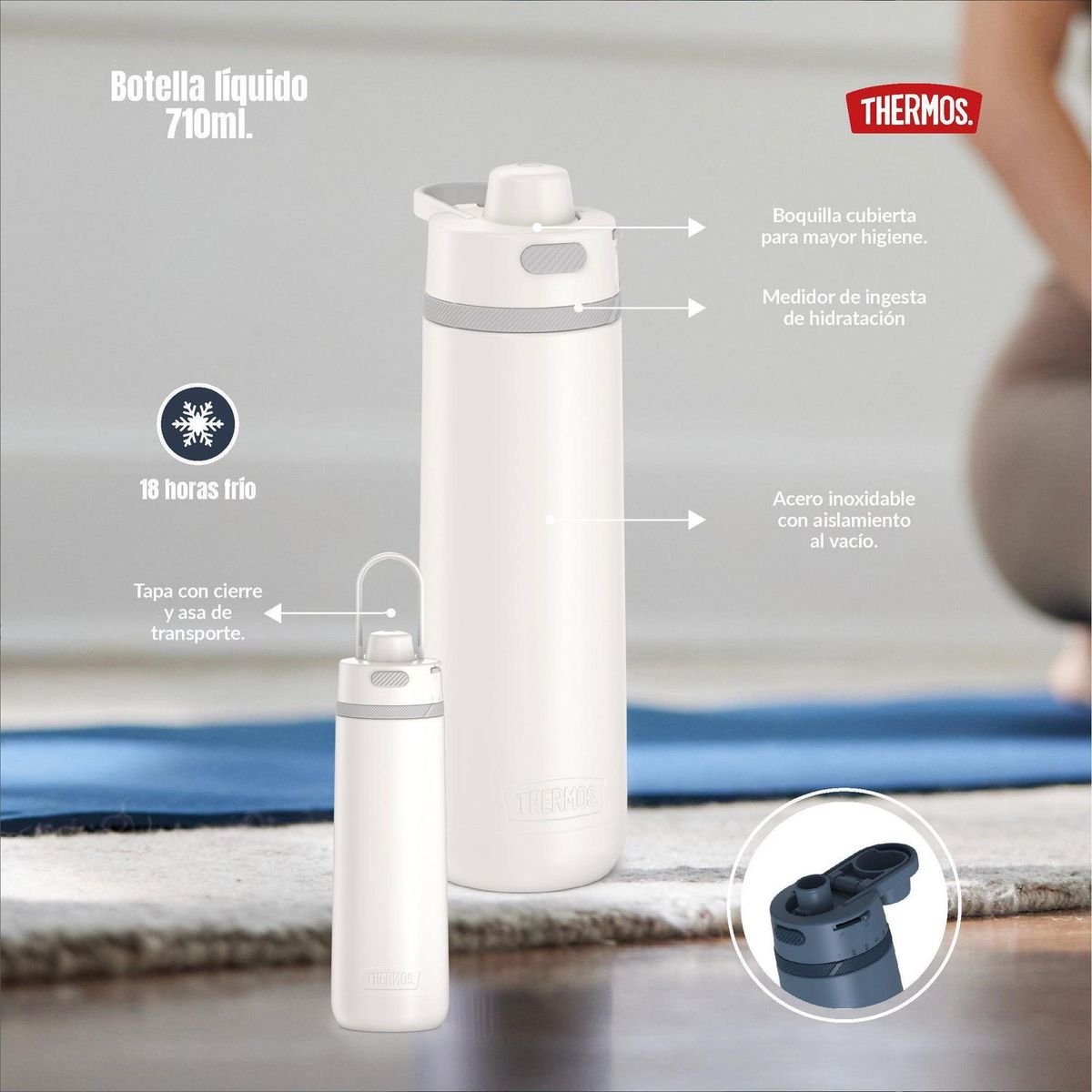THERMOS - Botella Acero Inoxidable 710 ml Guardian Blanca