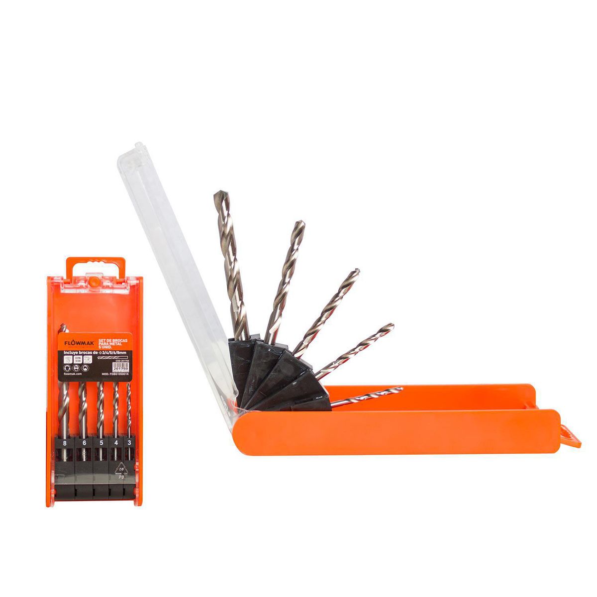 FLOWMAK - Set brocas p/metal 5pzas