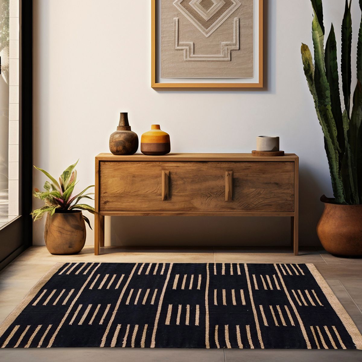 IDETEX - Alfombra Grande Nepal 240x340 cm Yute Multicolor