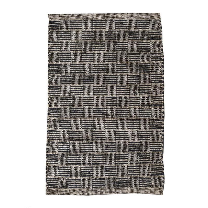 IDETEX - Alfombra Yute Tibet 60x90 cm Yute Negro