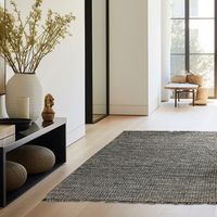 Alfombra Melange 240x340 cm Yute Negro/Beige