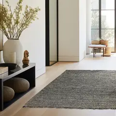 IDETEX - Alfombra Yute Melange 160x230 cm Negro/Beige