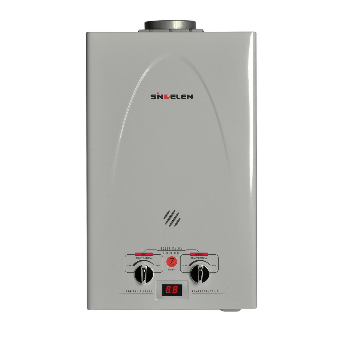 SINDELEN - Calefont Gas Licuado 7 Litros Tiro Natural Ionizado