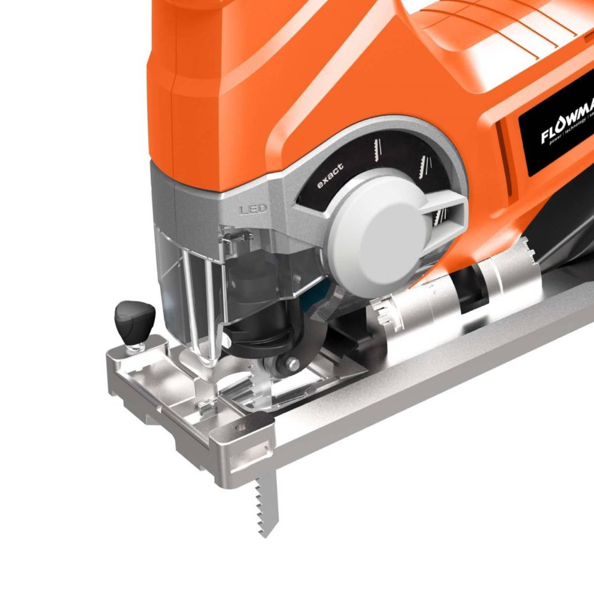 FLOWMAK - Sierra caladora 18v batería 2ah y cargador 2300rpm enganche t-shank