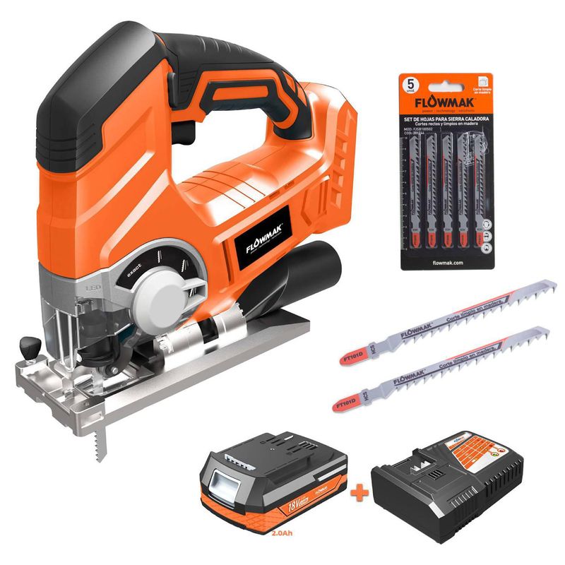 FLOWMAK - Combo sierra calar 18v c/set 5 hojas calar