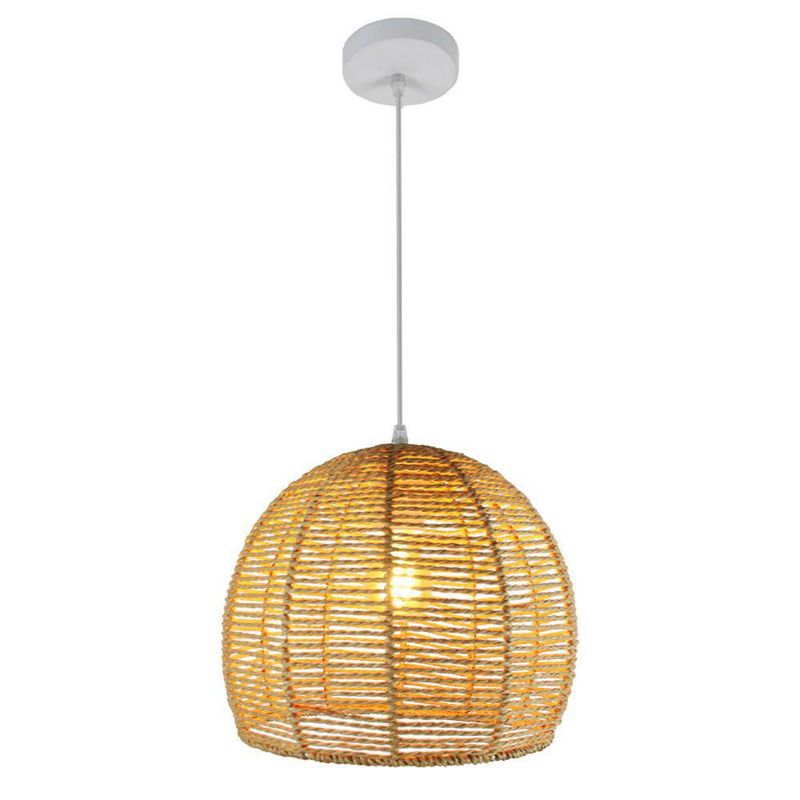 BLUMENAU - Lámpara Colgante Malasia 1 Luz Papel Beige 30 cm