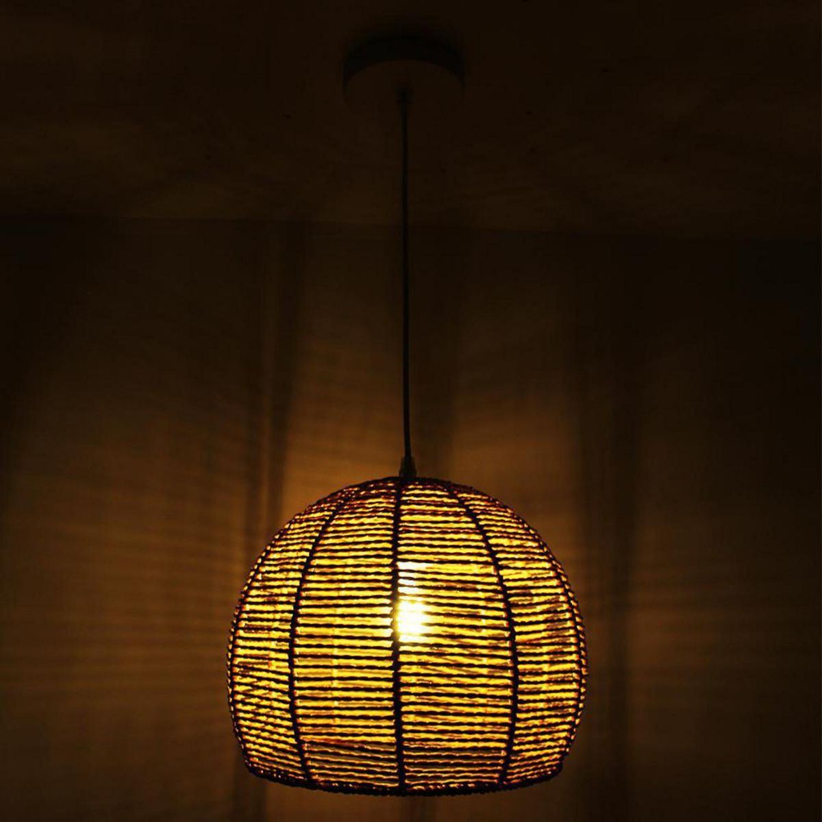 BLUMENAU - Lámpara Colgante Malasia 1 Luz Papel Beige