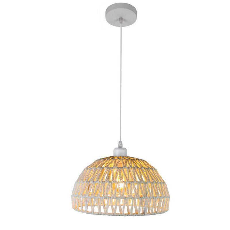 BLUMENAU - Lámpara Colgante Jacarta 1 Luz Papel Café/Marrón 30 cm