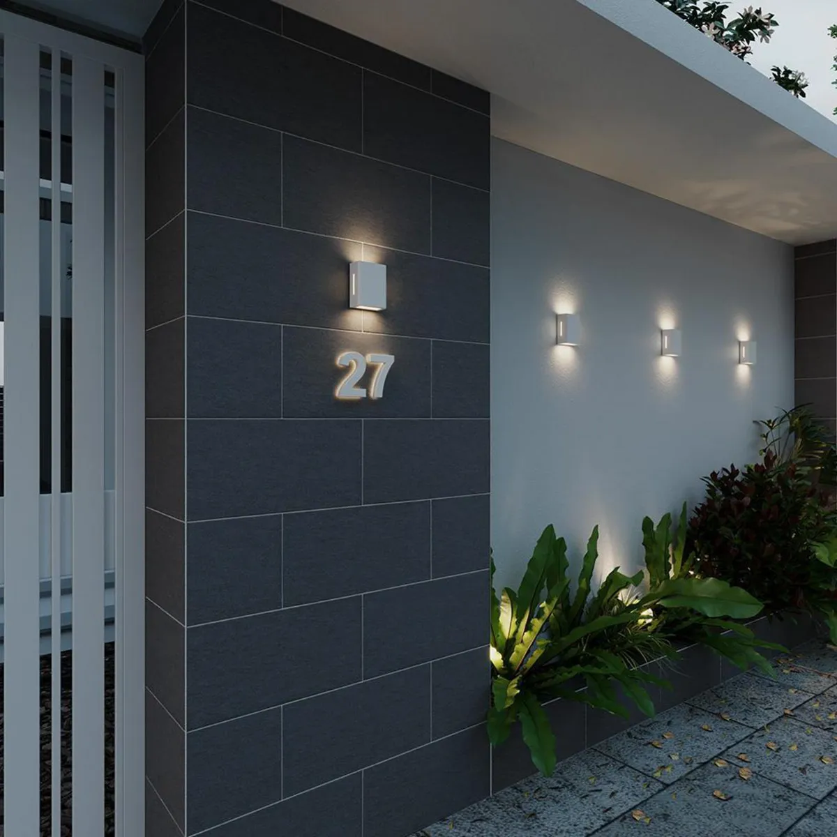 BLUMENAU - Apliqué Exterior Fussen 2 Aletas Laterales 7 W IP44 Luz Cálida o fría