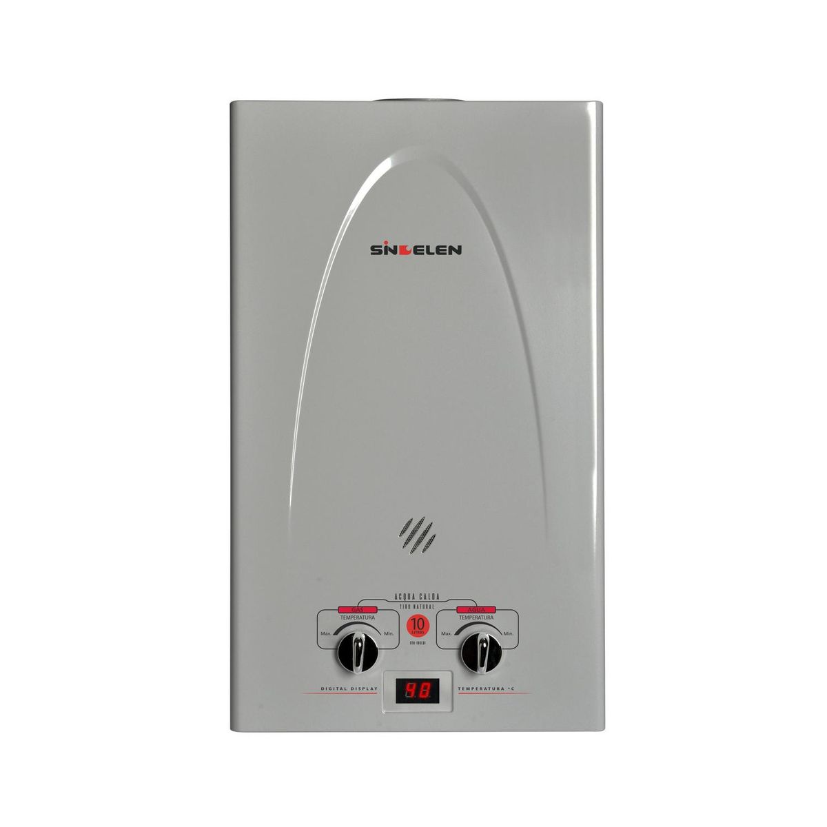 SINDELEN - Calefont Gas Licuado 10 Litros Tiro Natural Ionizado