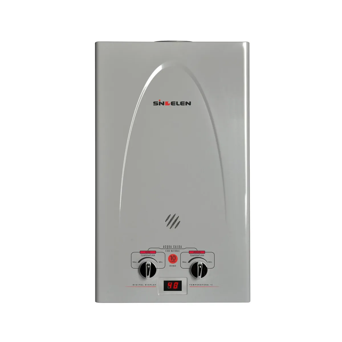 SINDELEN - Calefont Gas Licuado 10 Litros Tiro Natural Ionizado