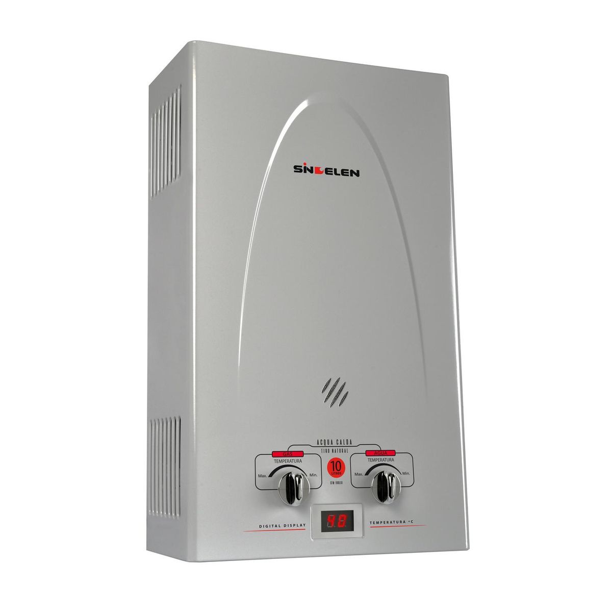 SINDELEN - Calefont Gas Licuado 10 Litros Tiro Natural Ionizado