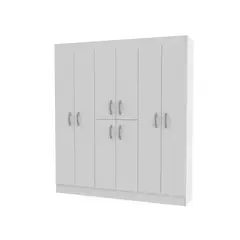 STANFORD - Closet 8 puertas 8 Puerta(s) 3 Repisa(s) 150xx38 cm Blanco
