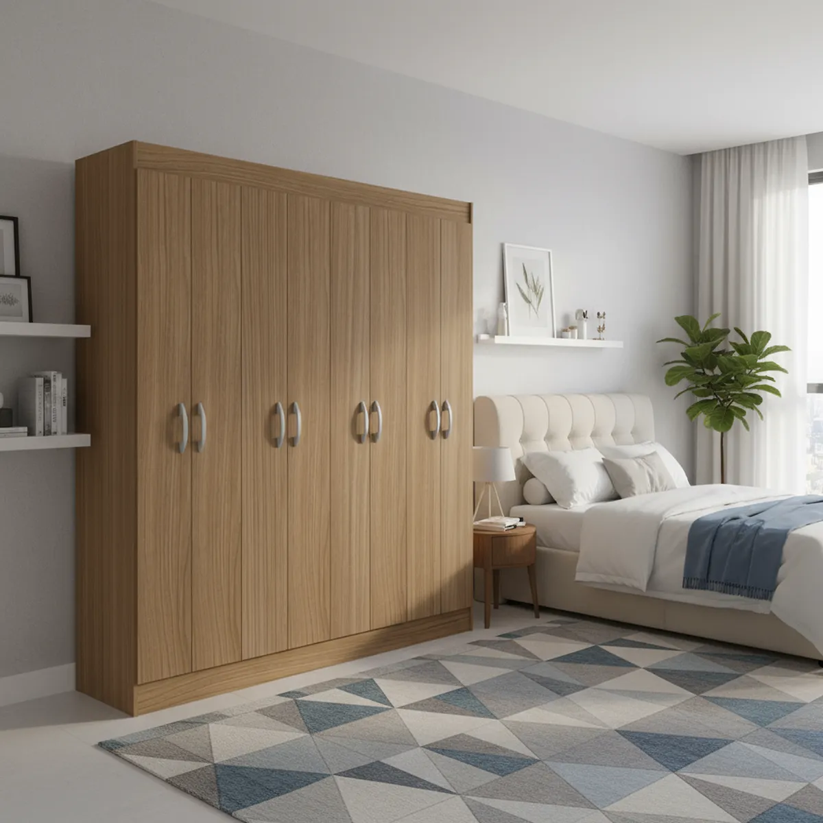 STANFORD - Closet 8 puertas 8 Puerta(s) 3 Repisa(s) 150xx46,5 cm Walnut