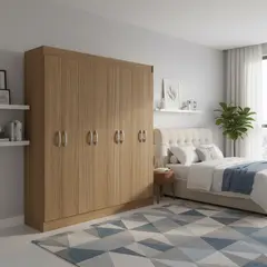 STANFORD - Closet 8 puertas 8 Puerta(s) 3 Repisa(s) 150xx46,5 cm Walnut