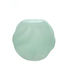 SOHOGAR - Pecera de Vidrio Color Verde Menta 18cm