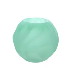 SOHOGAR - Pecera de Vidrio Color Verde Menta 15cm