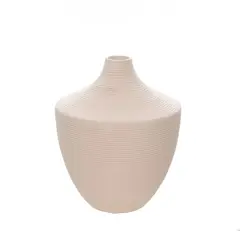 SOHOGAR - Florero de Cerámica Color Blanco 18cm