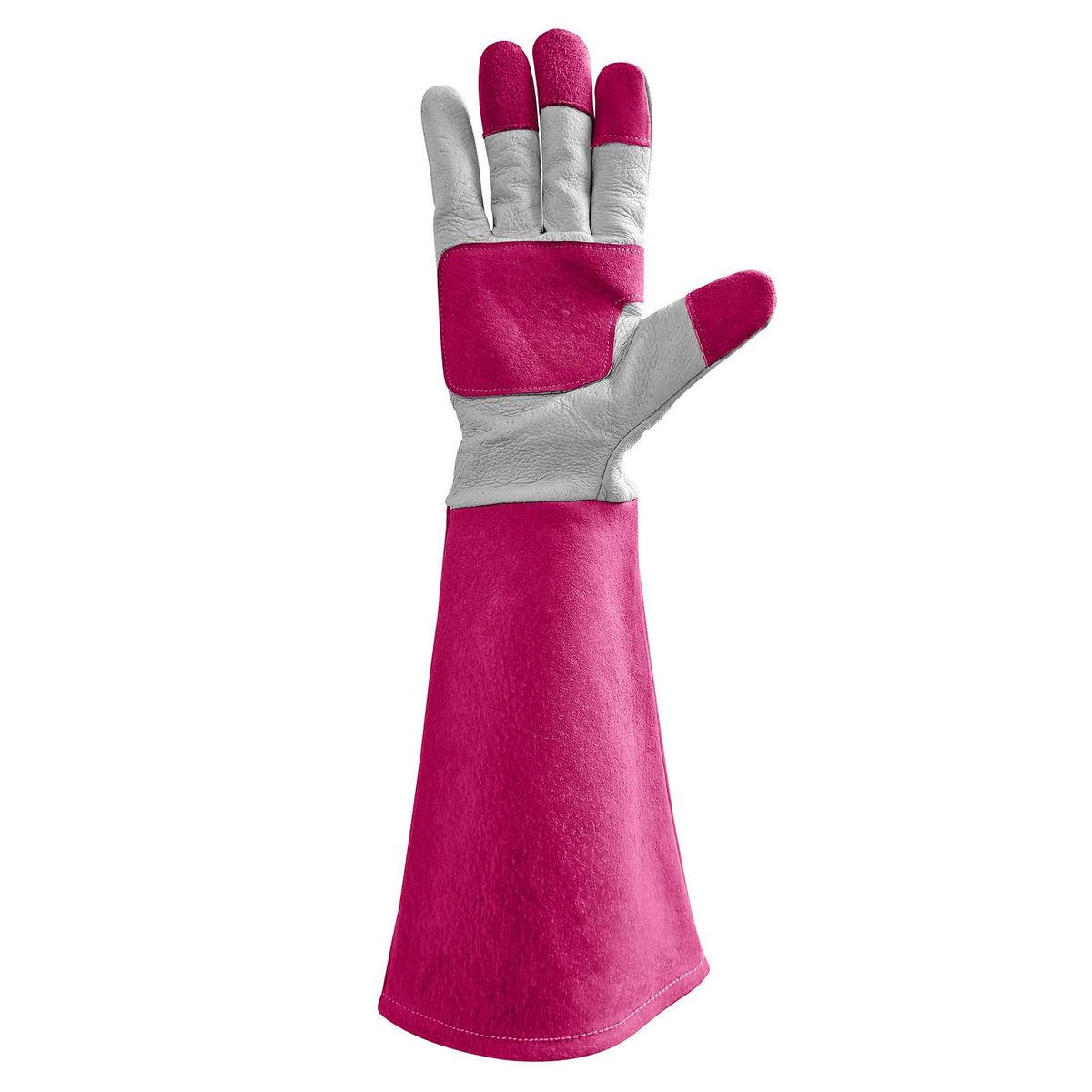 ERGO - Guante de Cuero S Fucsia / blanco