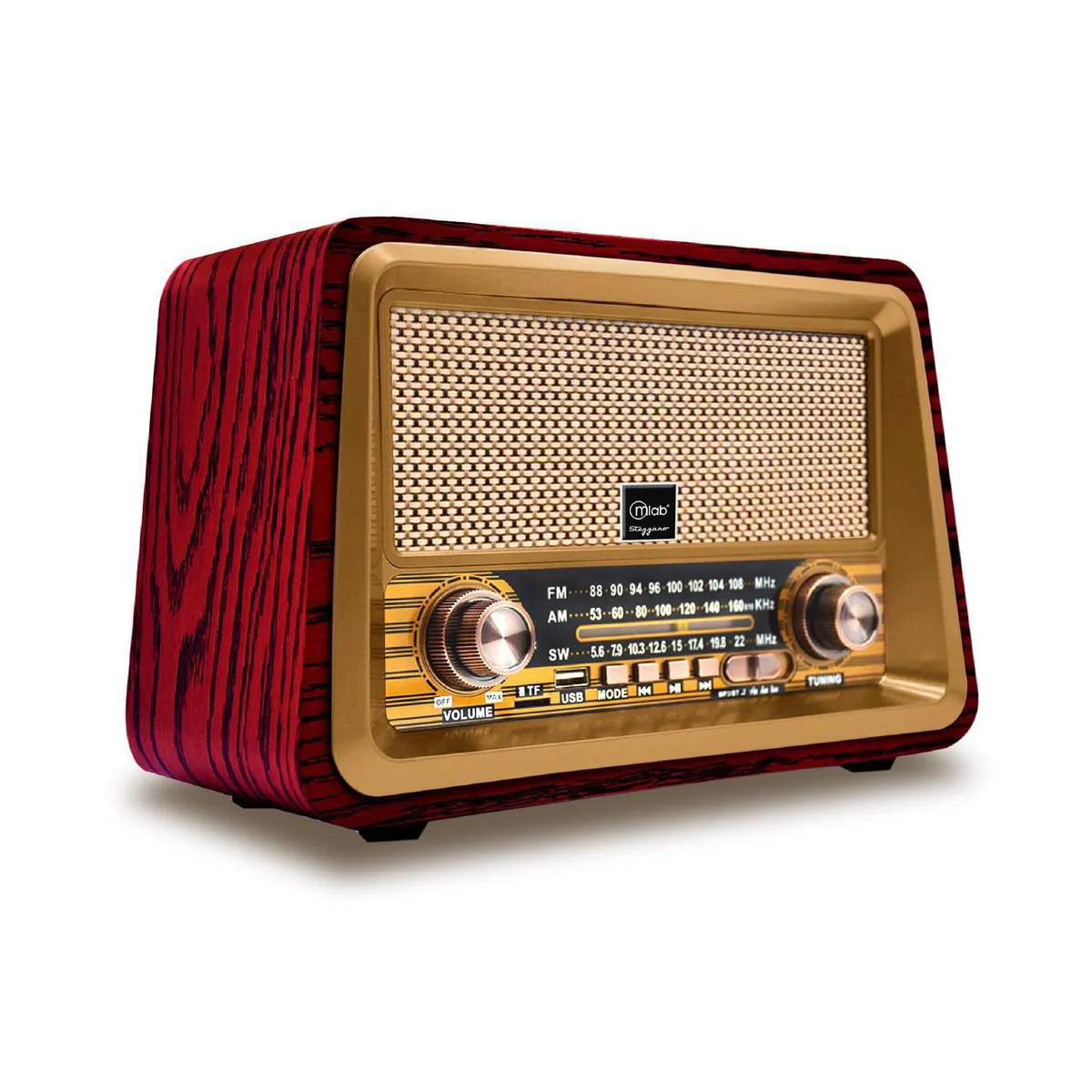 MLAB - Radio retro Stezzano, bluetooth, frecuencias: fm/am/sw, slot usb/tf