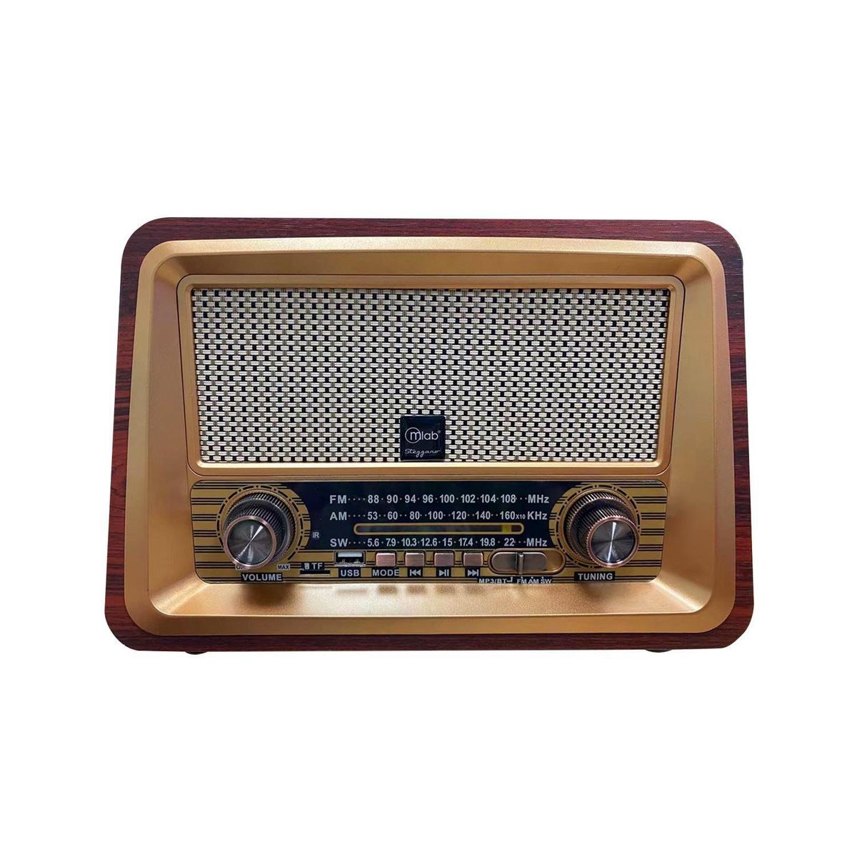 MLAB - Radio retro Stezzano, bluetooth, frecuencias: fm/am/sw, slot usb/tf