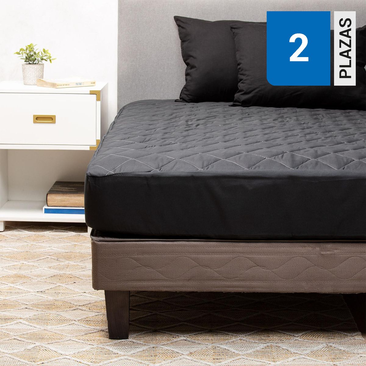 ARTHOME - Pack 2 Almohadas 2 plazas Negro