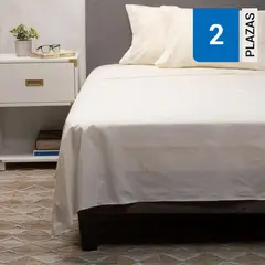 ARTHOME - Pack 2 Almohadas Beige 50X70 cm + Sábana Beige 2 Plazas