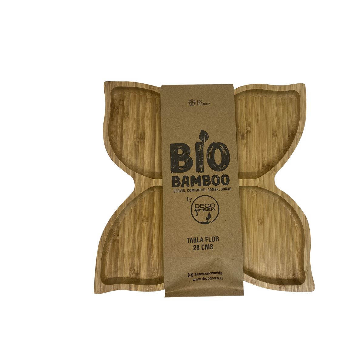 DECOGREEN - Tabla Picoteo Bio Bambooo Flor 28cm