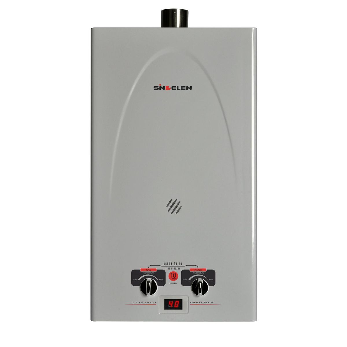 SINDELEN - Calefont Gas Natural 10 Litros Tiro Forzado Ionizado