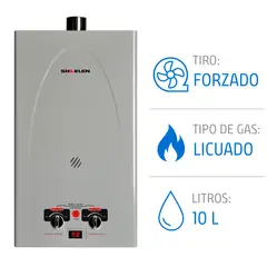 SINDELEN - Calefont Gas Licuado 10 Litros Tiro Forzado Ionizado