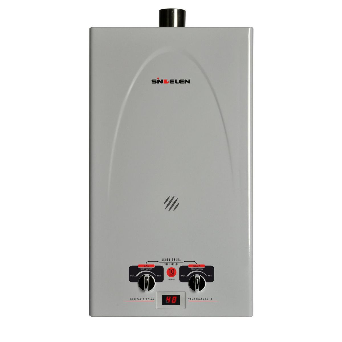 SINDELEN - Calefont Gas Licuado 10 Litros Tiro Forzado Ionizado