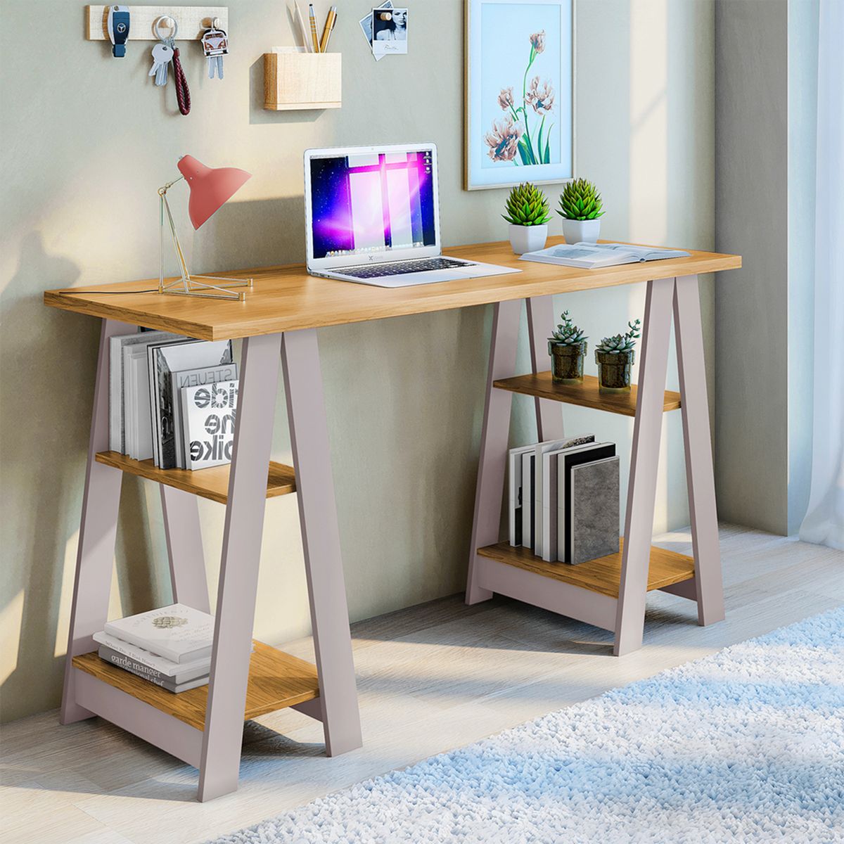 DI PORETTI - Escritorio Vigor Café 136x78x54 cm