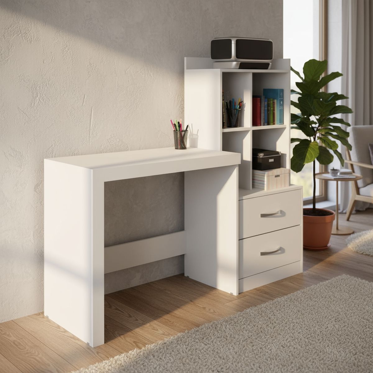 DI PORETTI - Escritorio Alana Blanco 141x126x42.5 cm