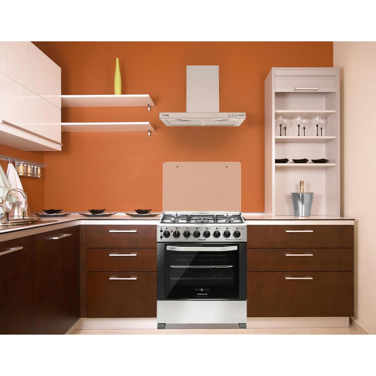 SINDELEN - Cocina a Gas 5 Platos Inox - Negro CH-740NI